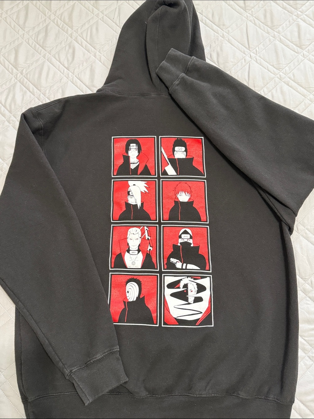 Naruto Shippuden 20th Anniversary Akatsuki Hoodie Black Large Ripple Junction